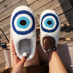 Evil Eye Plush Slippers