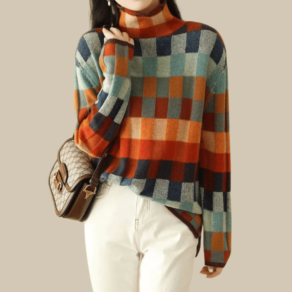 Ravelyn™ Cashmere Patchwork Turtleneck