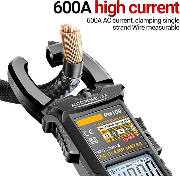 VoltEase™ - PN109 Ohmmeter Voltmeter Tester With Backlit 4000 Count Multimeter Battery Operated