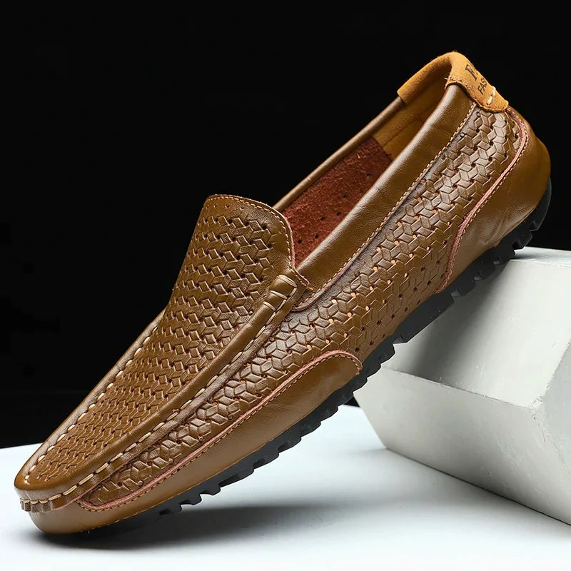 LUCIO FONTANA GENUINE LEATHER LOAFERS