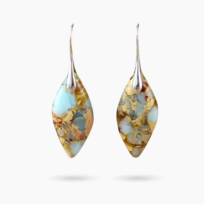 Terra Hues Leaves Jasper Earrings