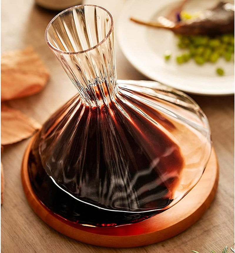 Omnicks™ Red Wine Decanter - Central Pivot Rotation - Speeds Up Aeration