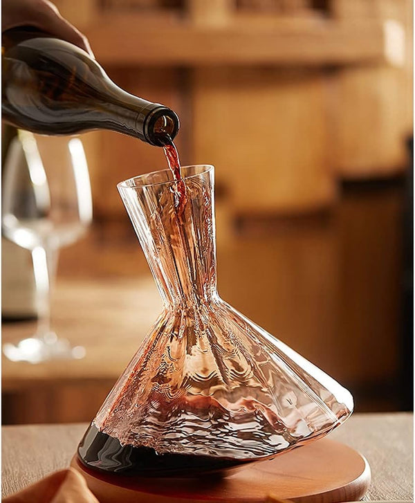 Omnicks™ Red Wine Decanter - Central Pivot Rotation - Speeds Up Aeration