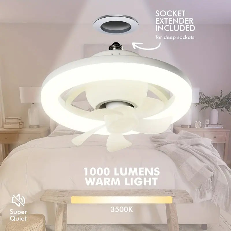 LunaBreeze™ - 360° LED Dimmable Ceiling Fan Light