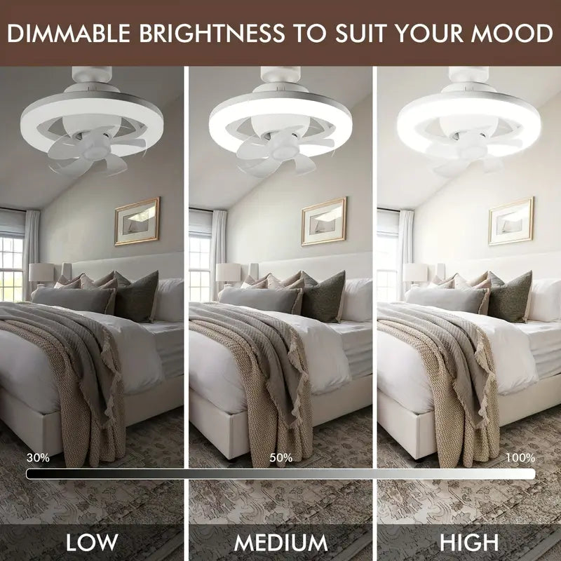 LunaBreeze™ - 360° LED Dimmable Ceiling Fan Light