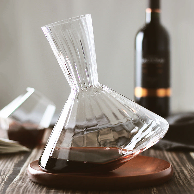 Omnicks™ Red Wine Decanter - Central Pivot Rotation - Speeds Up Aeration