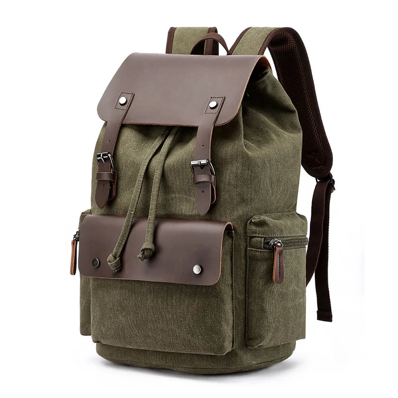 Vintage Canvas & Leather Backpack