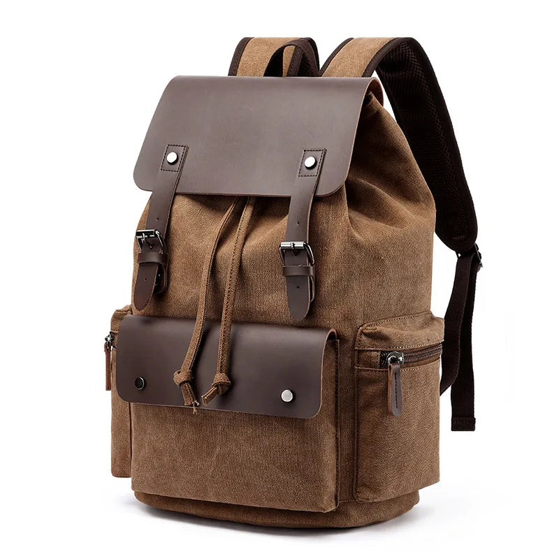 Vintage Canvas & Leather Backpack