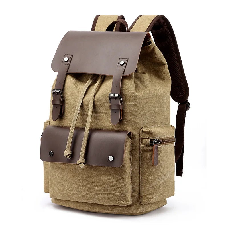 Vintage Canvas & Leather Backpack