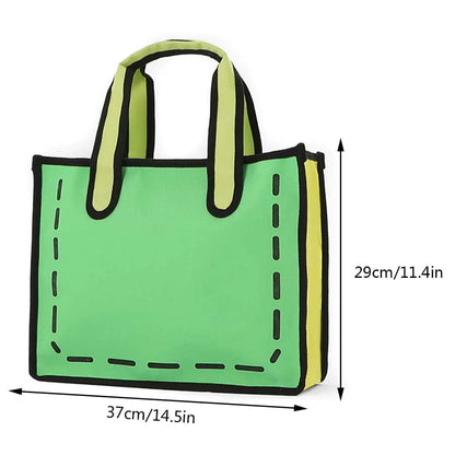 2D Cartoon Designer Tote Bag