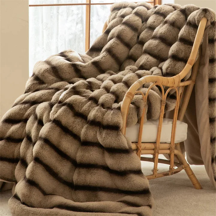 LUXECOZY RABBIT FAUX BLANKET