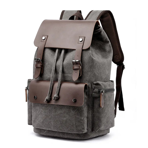 Vintage Canvas & Leather Backpack