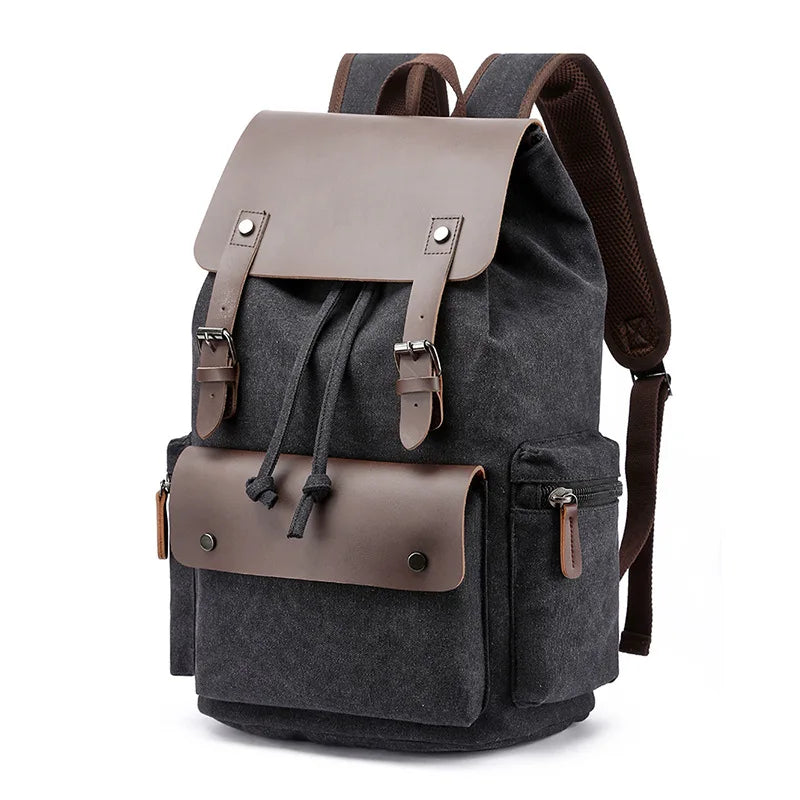 Vintage Canvas & Leather Backpack