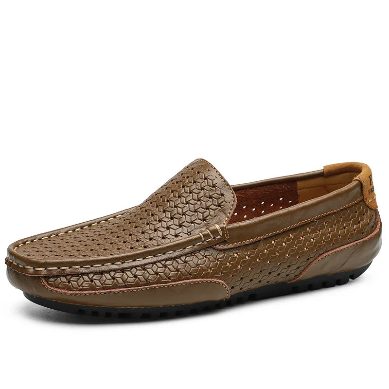 LUCIO FONTANA GENUINE LEATHER LOAFERS