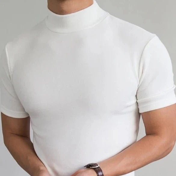 Mens High Neck Slim Fit T-shirt