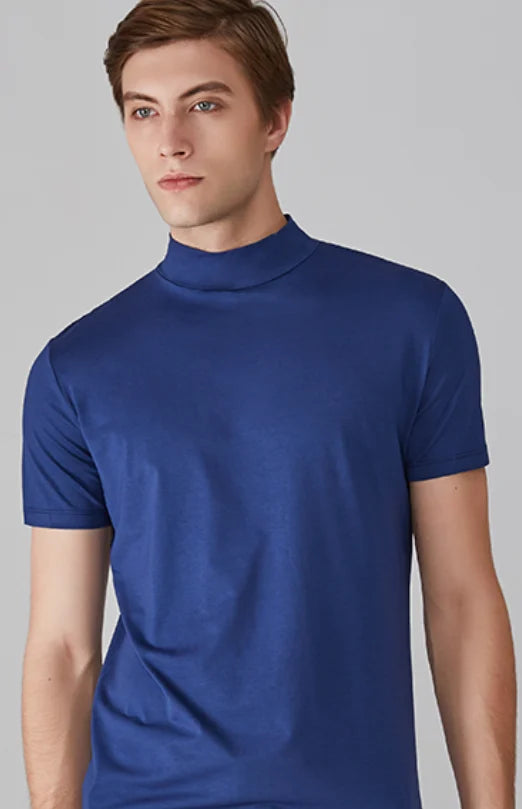 Mens High Neck Slim Fit T-shirt